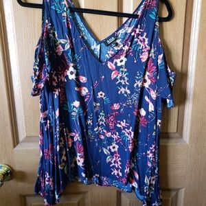 A.N.A. Blue floral blouse